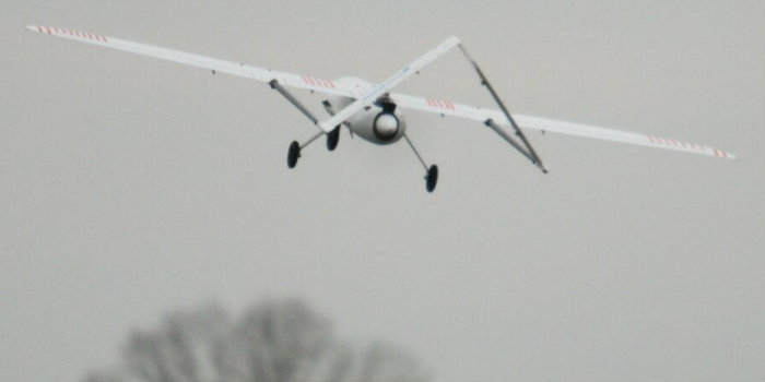 Drone-systemet testflyves over Hans Christian Andersen Airport i Odense (Foto: DTU Space, Integra A/S).