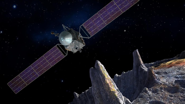 DTU Space bidrager med et magnetometer-system til NASA's banebrydende mission til den fjerne asteroide 16 Psyche (Illustration: NASA/JPL-Caltech)